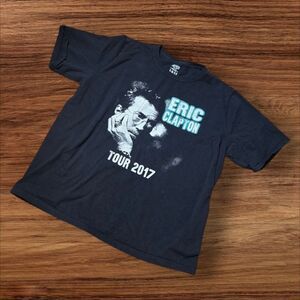 Jerzees Eric Clapton Y2K Black Graphic Concert Tee Shirt